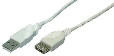 Logilink USB 2.0 extensio cable, USB A female, USB A male, 3 m, Grey