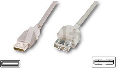 Logilink USB 2.0 extensio cable, USB A female, USB A male, 3 m, Grey