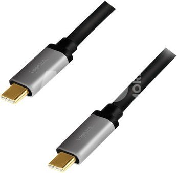 Logilink USB 3.2 Gen 2 cable, C/M to C/M, 4K/60Hz, PD,alu CUA0107 1 m, USB-C male, USB-C male