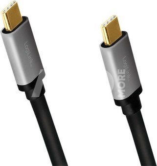 Logilink USB 3.2 Gen 2 cable, C/M to C/M, 4K/60Hz, PD,alu CUA0107 1 m, USB-C male, USB-C male