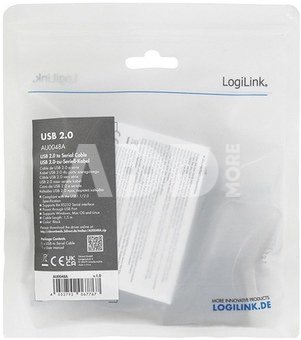 Logilink AU0048A USB 2.0 cable, USB-A/M to DB9/M, serial, Win 11, black, 1.5 m