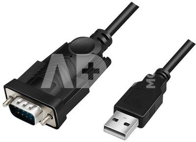 Logilink AU0048A USB 2.0 cable, USB-A/M to DB9/M, serial, Win 11, black, 1.5 m