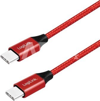 LogiLink USB2.0 cable, USB-C to USB-C red 1m