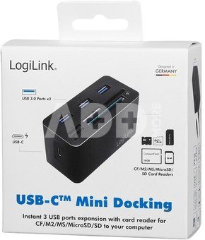 LogiLink USB3.2 Gen 1 docking sta tion, 8-port, mini,blac