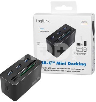 LogiLink USB3.2 Gen 1 docking sta tion, 8-port, mini,blac