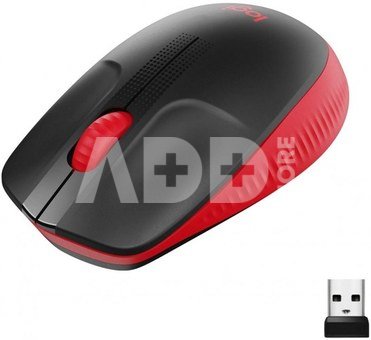 Logitech Full size Mouse M190  Wireless, Red, USB