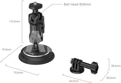 Magic Arm Magnetic Suction Cup Mounting Support Kit for Action Cameras 4466