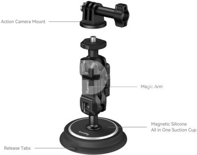 Magic Arm Magnetic Suction Cup Mounting Support Kit for Action Cameras 4466