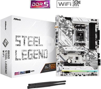 Mainboard|ASROCK|AMD B650|SAM5|ATX|Memory DDR5|Memory slots 4|1xPCI-Express 3.0 16x|1xPCI-Express 4.0 1x|1xPCI-Express 5.0 16x|1xM.2|1xHDMI|1xDisplayPort|8xUSB 2.0|3xUSB 3.2|2xUSB-C|1xRJ45|2xAudio port|B650STEELLEGENDWIFI