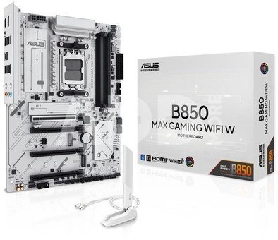 Mainboard|ASUS|AMD B850|SAM5|ATX|Memory DDR5|Memory slots 4|2xPCI-Express 3.0 16x|1xPCI-Express 4.0 16x|1xPCI-Express 5.0 16x|3xM.2|1xHDMI|1xDisplayPort|2xUSB 2.0|5xUSB 3.2|1xUSB-C|1xRJ45|3xAudio port|B850MAXGAMINGWIFIW