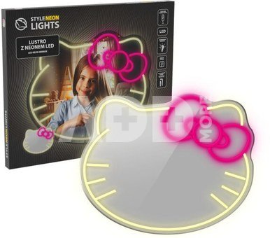 Manta MASNL129WH Style Neon Lights Cat With A Bow LED Neon Mirror