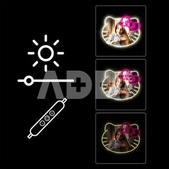 Manta MASNL129WH Style Neon Lights Cat With A Bow LED Neon Mirror