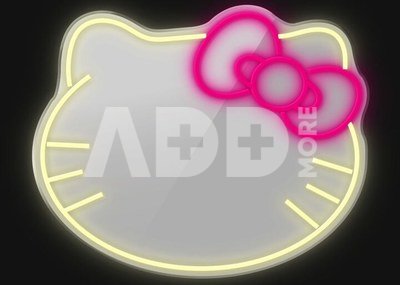 Manta MASNL129WH Style Neon Lights Cat With A Bow LED Neon Mirror