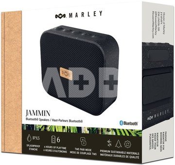 Marley Speaker | Jammin | Waterproof | Bluetooth | Signature Black | Portable | Wireless connection