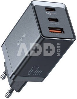 Mcdodo CH-1541 GaN wall charger, 2x USB-C, 1x USB, 67W (black)