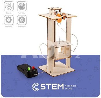 Wooden Assembly Kit Elevator, STEM Educational Toy