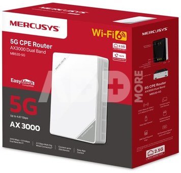 Mercusys MB520-5G 5G AX3000 Wireless Dual Band Router, Build-In 5G Modem | Mercusys