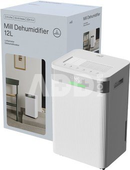 Mill Dehumidifier | MDH12 | Power 200 W | Suitable for rooms up to 8-15 m&sup2; | Water tank capacity 2 L | White