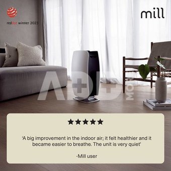 Mill | Silent Pro Air Purifier | APSILENT | Suitable for rooms up to 115 m&sup2; | 68.3 m&sup3; | White/Black