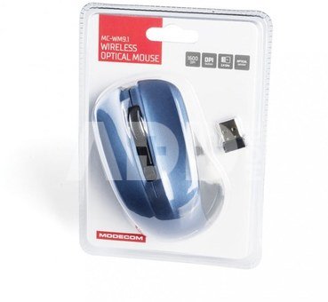 MODECOM WM9.1 BLACK AND BLUE WIRELESS OPTICAL MOUSE