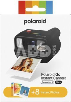 Polaroid Go Gen 3 Black + Color Film Bundle (8 Photos)