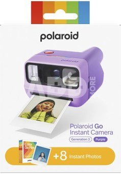 Polaroid Go Gen 3 Purple + Color Film Bundle (8 Photos)