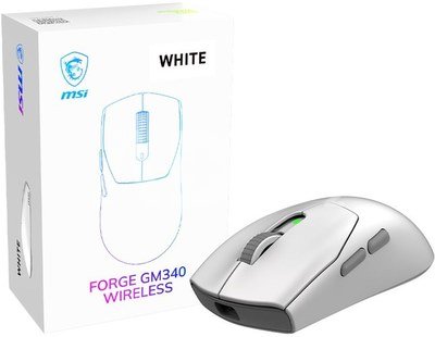 MSI Gaming Mouse | FORGE GM340 WIRELESS | Wireless | 2.4 GHz, Bluetooth, USB | White