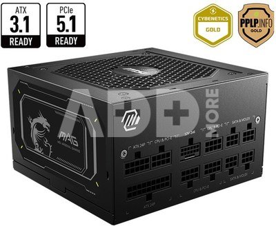 MSI Power supply MAG A850GL PCIE5 II 850 W 80 Plus Gold Full Modular
