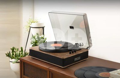 Muse MT-107 BTO Turntable Stereo System, Black/Brown | Muse