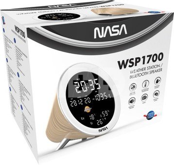 Nasa WSP1700 wood Weather Station/Speaker BT Ship