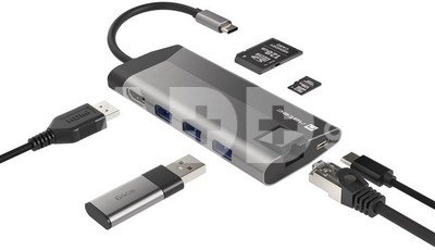 Natec Multi Port Fowler Plus USB-C PD, 3x USB 3.0