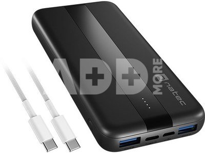 Natec Powerbank Trevi Slim Q V2 10000MAH 2X USB-A Cable