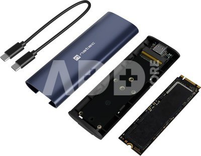 Natec | Rhino M.2 NVME Lite USB-C External, Gen 2 Steel Navy | Solid-state drive interface NVMe
