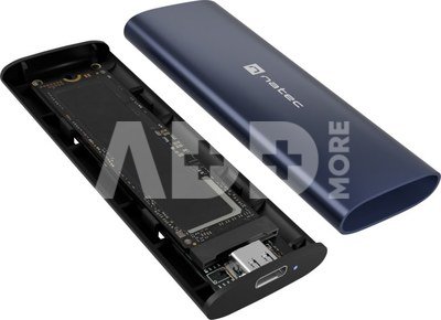 Natec | Rhino M.2 NVME Lite USB-C External, Gen 2 Steel Navy | Solid-state drive interface NVMe