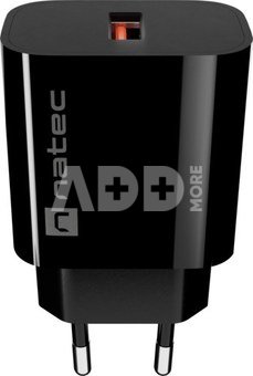 Natec Ribera USB Charger 1X USB-A 18W, Black