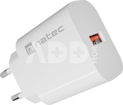Natec Ribera USB Charger 1X USB-A 18W, White