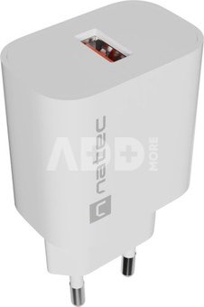 Natec Ribera USB Charger 1X USB-A 18W, White
