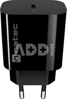 Natec Ribera USB Charger 1X USB-C 20W, Black