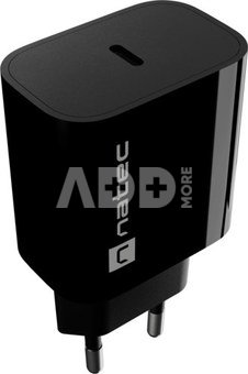 Natec Ribera USB Charger 1X USB-C 20W, Black