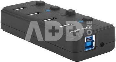 Natec USB 3.0 HUB, Mantis 2, 4-Port, On/Off with AC Adapter
