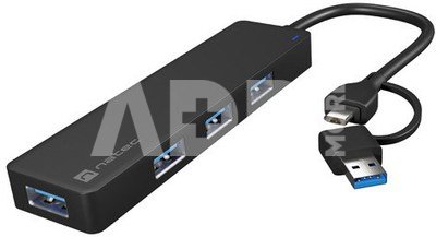 Natec USB 3.0 HUB, Mayfly, 4-Port, Black