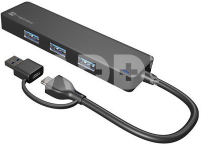 Natec USB 3.0 HUB, Mayfly, 4-Port, Black