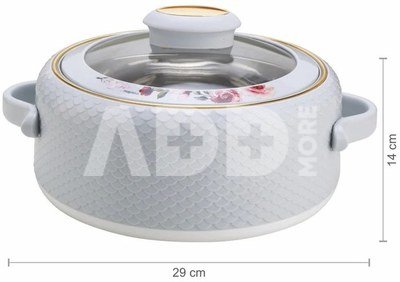 Nayasa casserole with glass lid Coral 2L, white