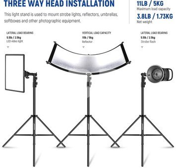 NEEWER ST-260AC, 260 cm 25-30-35 mm air cushion light stand