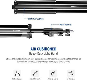 NEEWER ST-260AC, 260 cm 25-30-35 mm air cushion light stand