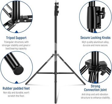 NEEWER ST-260AC, 260 cm 25-30-35 mm air cushion light stand