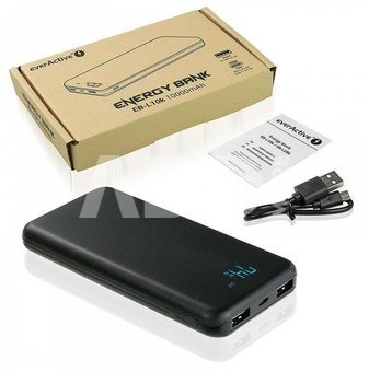 Nešiojama baterija Power Bank everActive EB-L10k 10000mAH 2xUSB-A: 5VDC 2.4 A (Fast Charging)