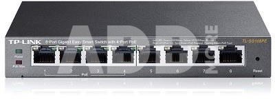 TP-LINK TL-SG108PE Switch Web Managed, Desktop, 8 x 10/100/1000Mbps ports, 4 x PoE+ ports , PSU external