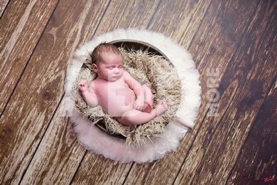 Newborn Round Undergarment Merino Wool Floral White 60 cm