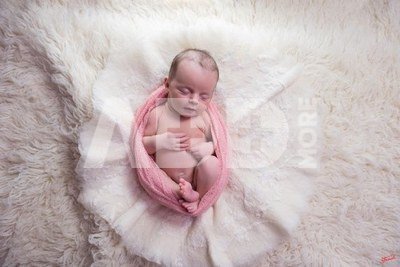 Newborn Round Undergarment Merino Wool Floral White 60 cm